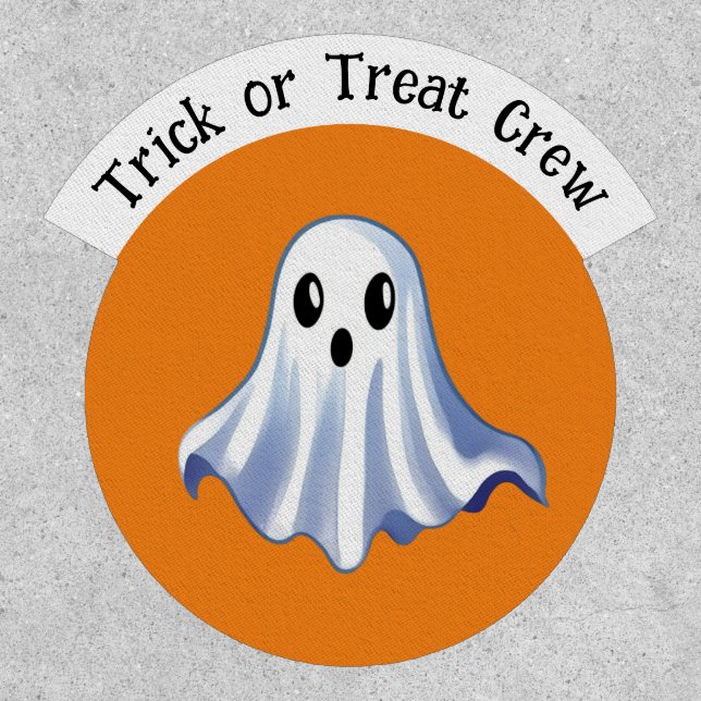 Cute Halloween Ghost - Trick or Treat Crew Patch (Front)