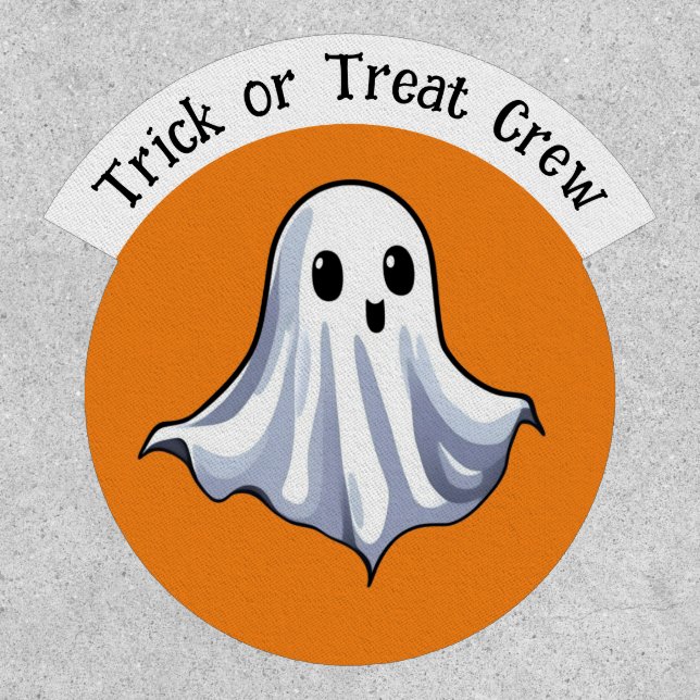 Cute Halloween Ghost - Trick or Treat Crew Patch (Front)