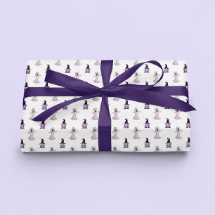 Cute Halloween Ghost Witch Gnome Pattern Wrapping Paper