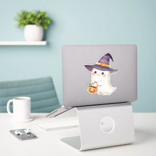 Cute Halloween Ghost Witch Hat Pumpkin Kawaii Sticker