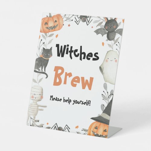 Cute Halloween Ghost Witches Brew Drinks Sign