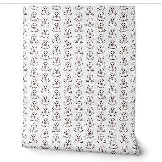 Cute Halloween Ghost With Boba Wallpaper