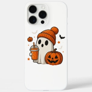 Cute Halloween Ghost with Pumpkin and Drink  iPhone 16 Pro Max Case