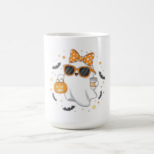 Cute Halloween Ghost with Pumpkin Coffee Mug