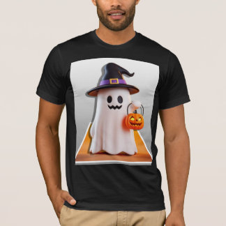 Cute Halloween Ghost with Pumpkin T-Shirt