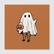 Cute Halloween Ghost With Stockings Halloween Invi Magnetic Invitation at Zazzle