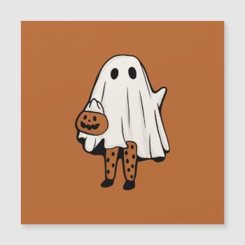 Cute Halloween Ghost With Stockings Halloween Invi Magnetic Invitation by Vintage_Antique_Art at Zazzle