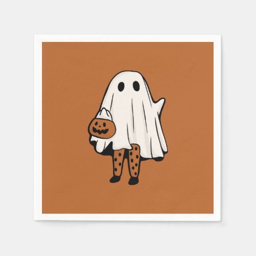 Cute Halloween Ghost with Stockings Halloween  Napkins