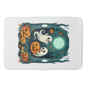 Cute Halloween Ghosts and Jack O Lantern Forest (2 Bath Mat