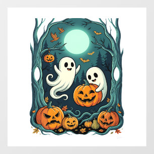 Cute Halloween Ghosts and Jack O Lantern Forest (2 Window Cling