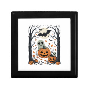 Cute Halloween Ghosts and Jack O Lantern Forest Gift Box