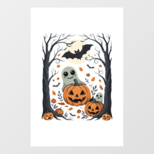 Cute Halloween Ghosts and Jack O Lantern Forest Window Cling