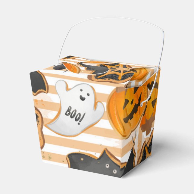 CUTE HALLOWEEN GHOSTS BATS SPIDER WEBS PUMPKINS FAVOR BOXES (Front Side)