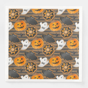 CUTE HALLOWEEN GHOSTS BATS SPIDER WEBS PUMPKINS PAPER DINNER NAPKINS