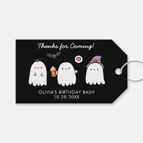Cute Halloween Ghosts Birthday Party Thank You Gift Tags