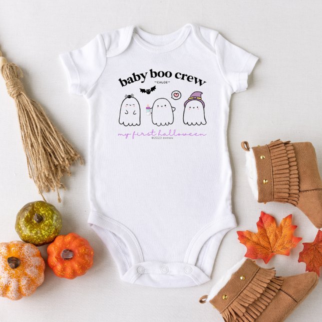 Cute Halloween Ghosts First Halloween Boo Custom Baby Bodysuit (Creator Uploaded)