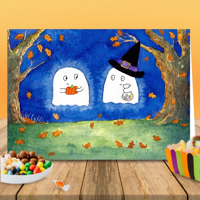Cute Halloween ghosts greetingcard by Nicole Janes Card (Creator Uploaded)