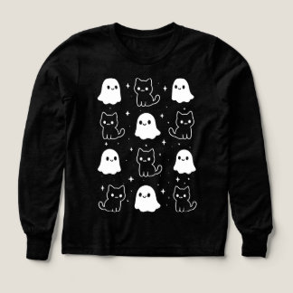 Cute Halloween Ghosts Kawaii Kitten Tri-Blend Shirts