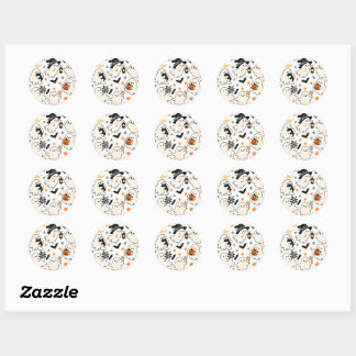 Cute Halloween Ghosts Pattern Sticker