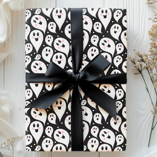 Cute Halloween Ghosts Pattern Wrapping Paper