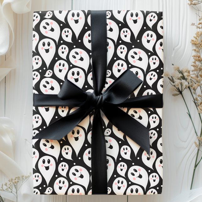 Cute Halloween Ghosts Pattern Wrapping Paper (Creator Uploaded)