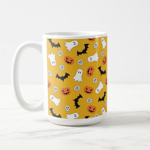 Cute Halloween Ghosts Pumpkins Bats  Coffee Mug