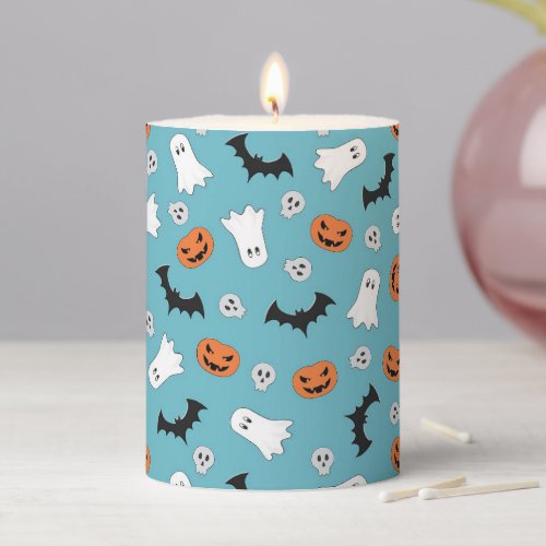 Cute Halloween Ghosts Pumpkins Skulls Bats  Pillar Candle