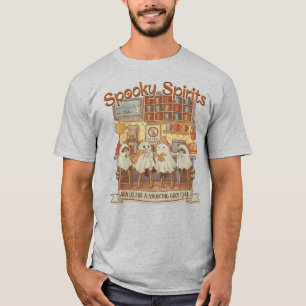 Cute Halloween Ghosts Raccoons Pumpkin Spice Cafe T-Shirt