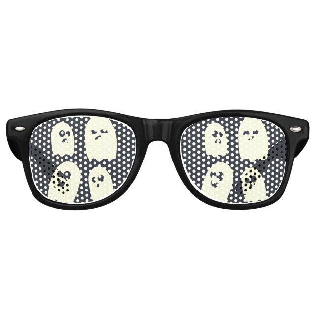 Cute Halloween Ghosts Retro Sunglasses (Front)