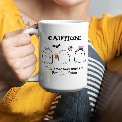 Cute Halloween Ghosts Spider Pumpkin Spice Custom Two_Tone Coffee Mug