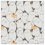 Cute Halloween Ghosts with little orange flags Fabric