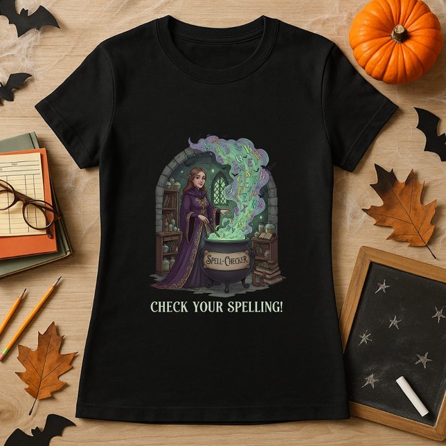 Cute Halloween Gift for Teachers Spell-Checker  T-Shirt (Creator Uploaded)