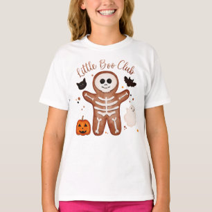 Cute Halloween Gingerbread Skeleton Little Boo T-Shirt