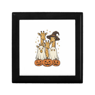 Cute Halloween Giraffe Ghost Pumpkin Shirt Design_ Gift Box