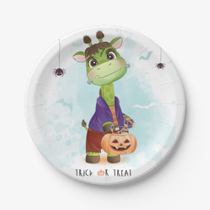 Cute Halloween Giraffe Paper Plates