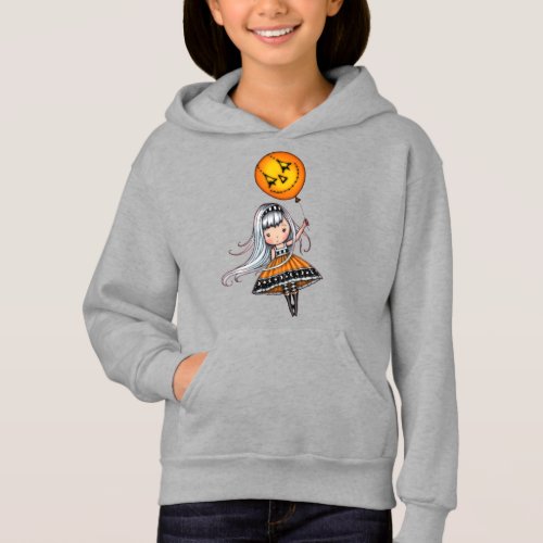 Cute Halloween Girl with Balloon Art Hoodie