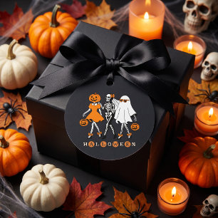 Cute Halloween Girls Skeleton Ghost Pumpkin Favor Tags