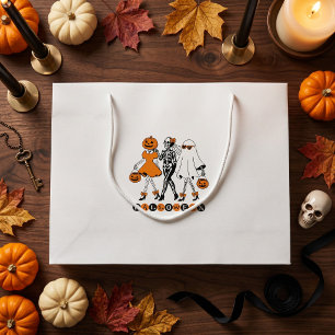 Cute Halloween Girls Skeleton Ghost Pumpkin Large Gift Bag