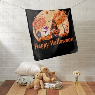 Cute Halloween Gnome And Ghost With Text 2