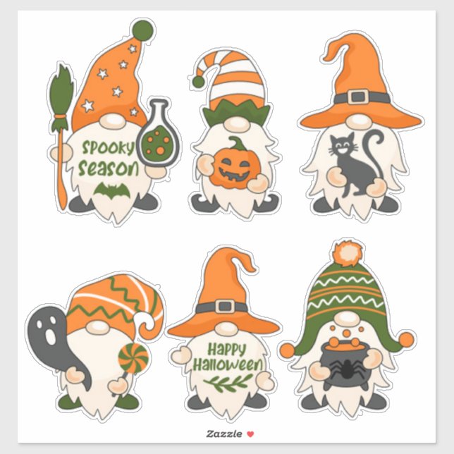 Cute Halloween Gnomes  Sticker (Sheet)