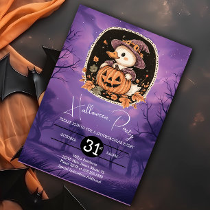 Cute Halloween Goose Birthday Party Invitation