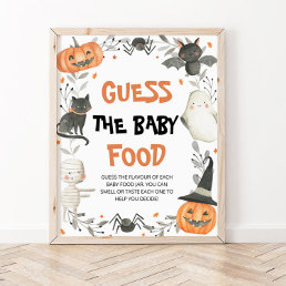 Cute Halloween Guess The Baby Food Baby Shower Poster