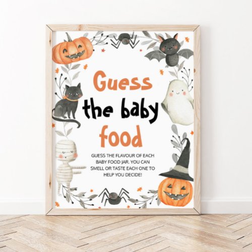 Cute Halloween Guess the Sweet Mess Baby Shower Poster