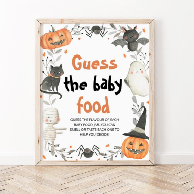 Cute Halloween Guess the Sweet Mess Baby Shower Poster (Creator Uploaded)