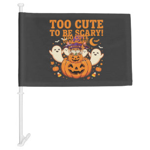 Cute Halloween Hamster Pumpkin Ghost Design_1 Car Flag