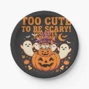 Cute Halloween Hamster Pumpkin Ghost Design_1 Paper Plates