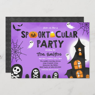 Cute Halloween Haunted House Spooktacular Invitation