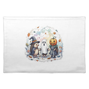 Cute Halloween Hedgehogs Costume Cloth Placemat