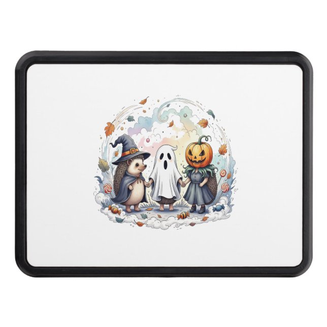 Cute Halloween Hedgehogs Costume Hitch Cover (Front)