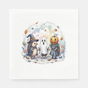 Cute Halloween Hedgehogs Costume Napkins